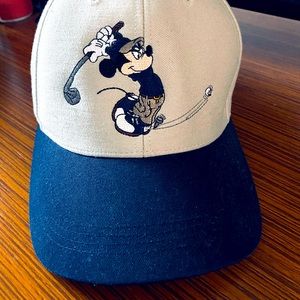 Mickey Walt Disney World Golf Adjustable Beige/Navy Hat